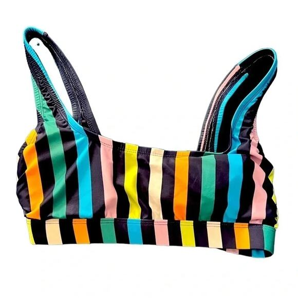 Modcloth Retro Striped High Waisted Bikini Set Swim Size S NWOT - Picture 4 of 8